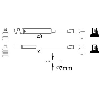 Комплект запалителни кабели BOSCH за OPEL ASTRA F (53_, 54_, 58_, 59_) хечбек от 1991 до 1998