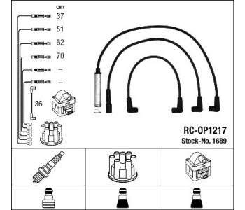 Комплект запалителни кабели NGK за OPEL VECTRA A (J89) седан от 1988 до 1995