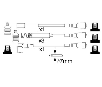 Комплект запалителни кабели BOSCH за OPEL KADETT E (T85) хечбек от 1984 до 1991