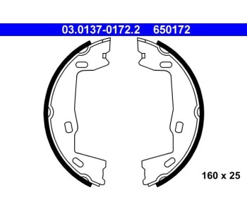 Комплект спирачни челюсти, ръчна спирачка ATE за OPEL ASTRA F (53_, 54_, 58_, 59_) хечбек от 1991 до 1998