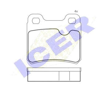 Комплект спирачни накладки Ultra Premium ICER за OPEL KADETT E (T85) седан от 1984 до 1993