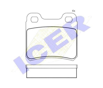 Комплект спирачни накладки Ultra Premium ICER за OPEL KADETT E (T85) седан от 1984 до 1993