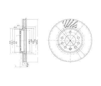 Спирачен диск вентилиран Ø280mm DELPHI