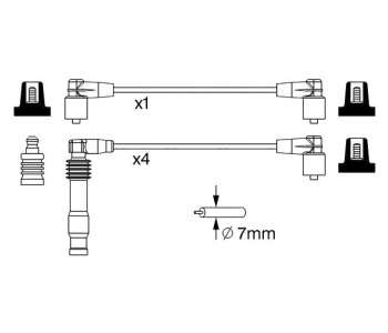 Комплект запалителни кабели BOSCH за OPEL ASTRA F (51_, 52_) комби от 1991 до 1998