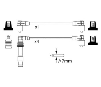 Комплект запалителни кабели BOSCH за OPEL CALIBRA A (85_) от 1990 до 1997