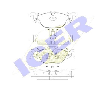 Комплект спирачни накладки Ultra Premium ICER за OPEL ASTRA G (F69_) седан от 1998 до 2009