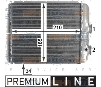 Топлообменник, отопление на вътрешното пространство HELLA 8FH 351 315-341 за OPEL ASTRA G (F70) товарен от 1999 до 2005
