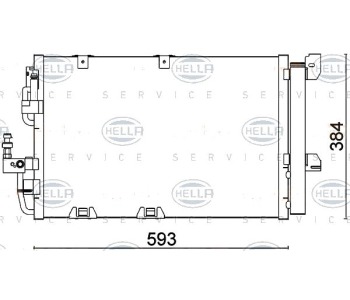 Кондензатор, климатизация HELLA 8FC 351 301-224 за OPEL ZAFIRA A (F75_) от 1999 до 2005