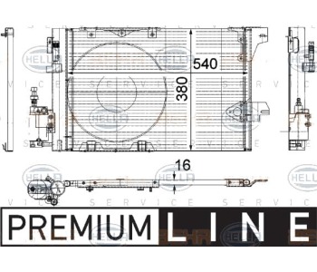 Кондензатор, климатизация HELLA 8FC 351 301-241 за OPEL ZAFIRA A (F75_) от 1999 до 2005