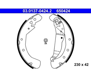 Комплект спирачни челюсти ATE за OPEL ASTRA H (L70) товарен от 2004 до 2013