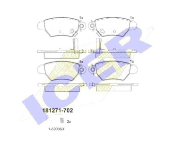 Комплект спирачни накладки Ultra Premium ICER за OPEL ASTRA G (F35_) комби от 1998 до 2009