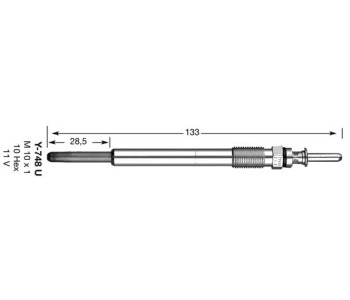 Подгревна свещ 11,0волт D-POWER14 (6649) NGK за OPEL FRONTERA B (U99) от 1998 до 2002