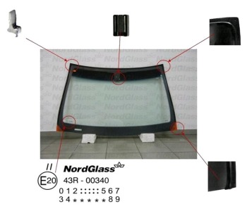 Челно стъкло NordGlass за OPEL ASTRA H (L35) комби от 2004 до 2014