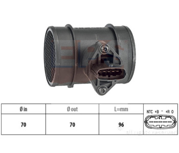 Измерител на масата на въздуха EPS за OPEL MERIVA A (X03) от 2003 до 2010