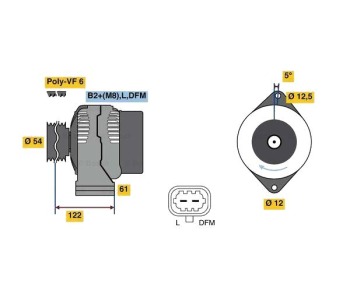 Генератор 120 [A] BOSCH за OPEL VECTRA C (Z02) комби от 2003 до 2009