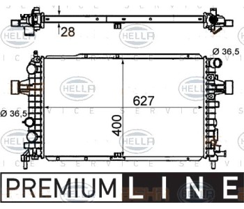 Радиатор, охлаждане на двигателя HELLA 8MK 376 790-021 за OPEL ASTRA H (L48) хечбек от 2004 до 2014