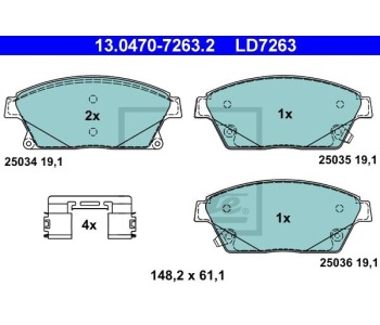 Комплект спирачни накладки ATE за CHEVROLET CRUZE (J305) хечбек от 2010