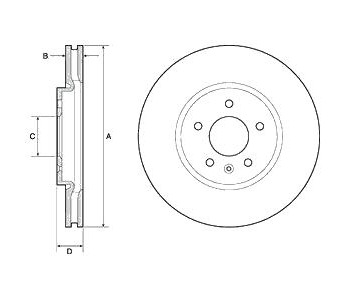 Спирачен диск вентилиран Ø321mm DELPHI за OPEL CASCADA (W13) от 2013