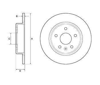 Спирачен диск плътен Ø264mm DELPHI за OPEL ASTRA K хечбек от 2015