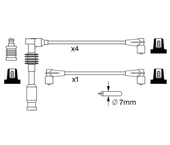 Комплект запалителни кабели BOSCH за OPEL VECTRA A (J89) хечбек от 1988 до 1995