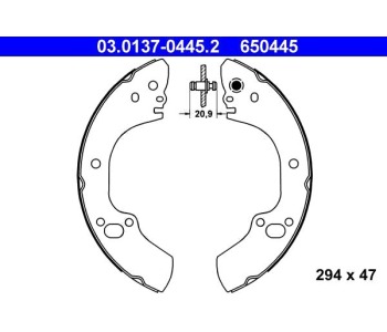 Комплект спирачни челюсти ATE за OPEL CAMPO (TF_) от 1987 до 2001
