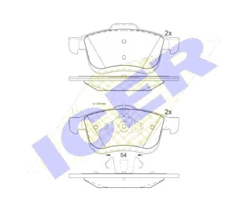 Комплект спирачни накладки Ultra Premium ICER за OPEL COMBO D (X12) пътнически от 2012