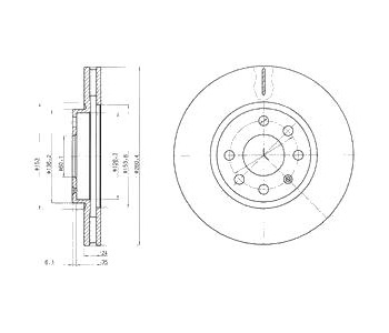 Спирачен диск вентилиран Ø260mm DELPHI за OPEL CORSA C (F08, F68) от 2000 до 2009