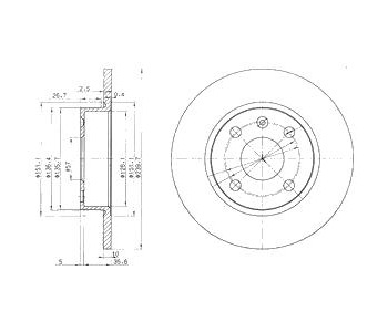 Спирачен диск плътен Ø240mm DELPHI за OPEL CORSA B (F35) комби от 1999 до 2002