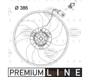 Вентилатор, охлаждане на двигателя HELLA 8EW 351 034-431 за OPEL CORSA C (F08, W5L) товарен от 2000