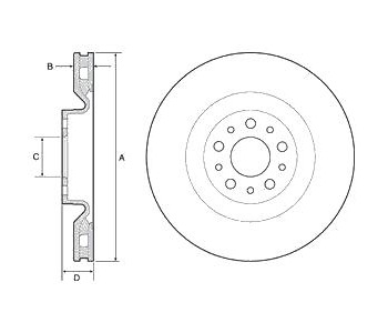 Спирачен диск вентилиран Ø305mm DELPHI за FIAT DOBLO (263) товарен от 2010