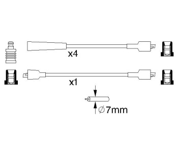 Комплект запалителни кабели BOSCH за OPEL KADETT D (32_,37_,39, _42) от 1979 до 1984