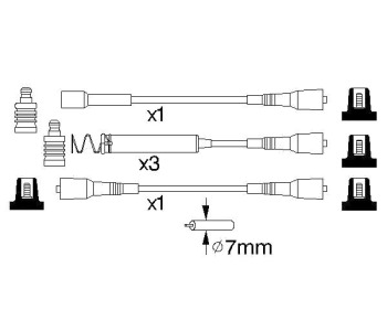 Комплект запалителни кабели BOSCH за OPEL FRONTERA A (U92) Sport от 1992 до 1998