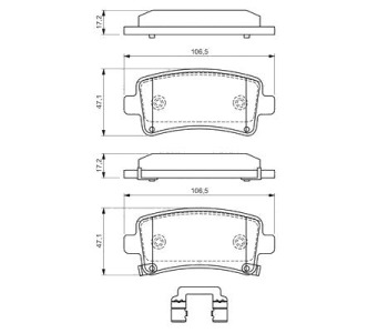 Комплект спирачни накладки BOSCH за OPEL INSIGNIA A (G09) седан от 2008 до 2017