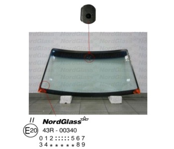 Челно стъкло NordGlass за OPEL KADETT E (T85) товарен от 1984 до 1993