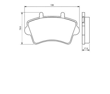 Комплект спирачни накладки BOSCH за OPEL MOVANO (J9) пътнически от 1998 до 2010