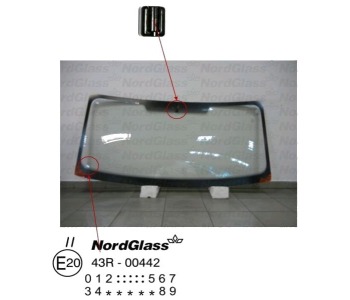 Челно стъкло NordGlass за OPEL MOVANO (H9) самосвал от 1999 до 2010