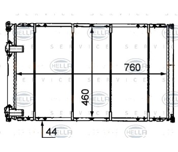 Радиатор, охлаждане на двигателя HELLA 8MK 376 718-231 за RENAULT MASTER II (JD) пътнически от 1998 до 2011