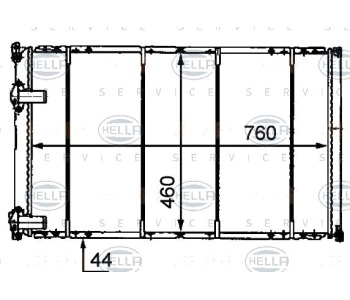 Радиатор, охлаждане на двигателя HELLA 8MK 376 718-231 за RENAULT MASTER II (ED/HD/UD) платформа от 1998 до 2010