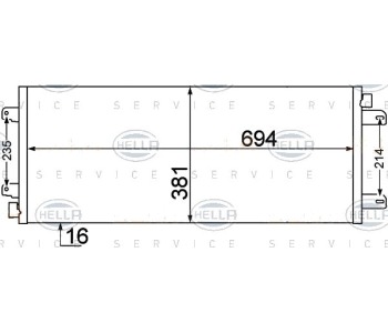 Кондензатор, климатизация HELLA 8FC 351 306-651 за OPEL MOVANO (J9) пътнически от 1998 до 2010