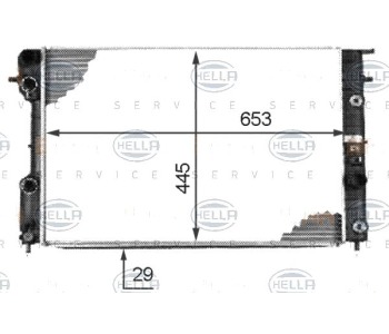 Радиатор, охлаждане на двигателя HELLA 8MK 376 718-661 за OPEL OMEGA B (V94) комби от 1994 до 2003