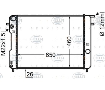 Воден радиатор HELLA за OPEL OMEGA B (V94) комби от 1994 до 2003