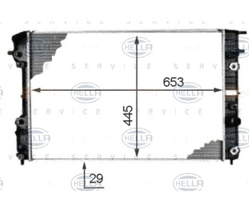 Радиатор, охлаждане на двигателя HELLA 8MK 376 718-671 за OPEL OMEGA B (V94) комби от 1994 до 2003