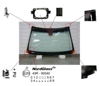 Челно стъкло NordGlass за OPEL VECTRA C (Z02) седан от 2002 до 2009