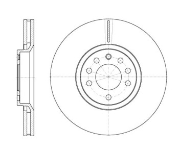 Спирачен диск вентилиран Ø314mm за CADILLAC BLS от 2005 до 2009