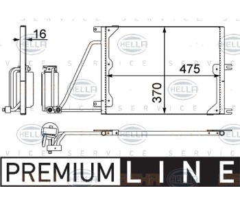 Кондензатор, климатизация HELLA 8FC 351 037-631 за OPEL VECTRA B (J96) комби от 1996 до 2003