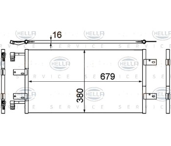 Кондензатор, климатизация HELLA 8FC 351 303-591 за NISSAN PRIMASTAR (X83) товарен от 2002 до 2013