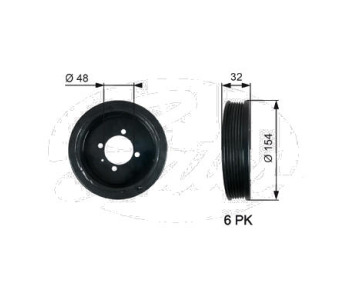 Ремъчна шайба, колянов вал GATES TVD1130 за OPEL ASTRA H (L48) хечбек от 2004 до 2014