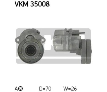 Обтящна ролка, пистов ремък SKF VKM 35008 за OPEL ASTRA F (56_, 57_) седан от 1995 до 1998