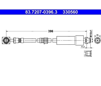 Спирачен маркуч ATE за OPEL ASTRA G (F48_, F08_) хечбек от 1998 до 2009