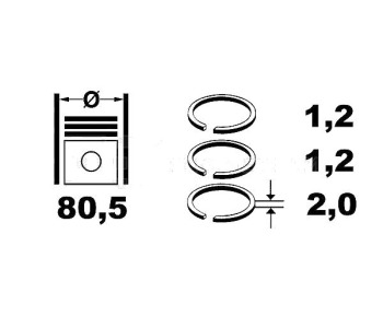 Комплект сегменти (+0.00mm) ET ENGINE TEAM за OPEL ASTRA G (F07_) купе от 2000 до 2005